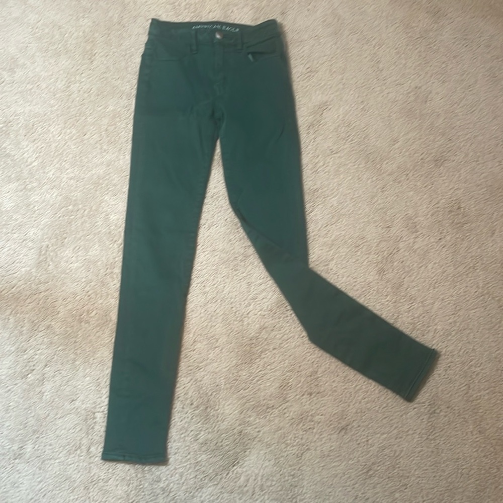 American Eagle 00 Hi-Rise Jeggings in Forest Green